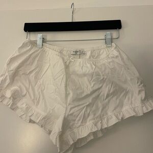 Sunday Best White Ruffle Hem Women’s Shorts